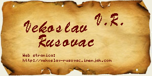 Vekoslav Rusovac vizit kartica